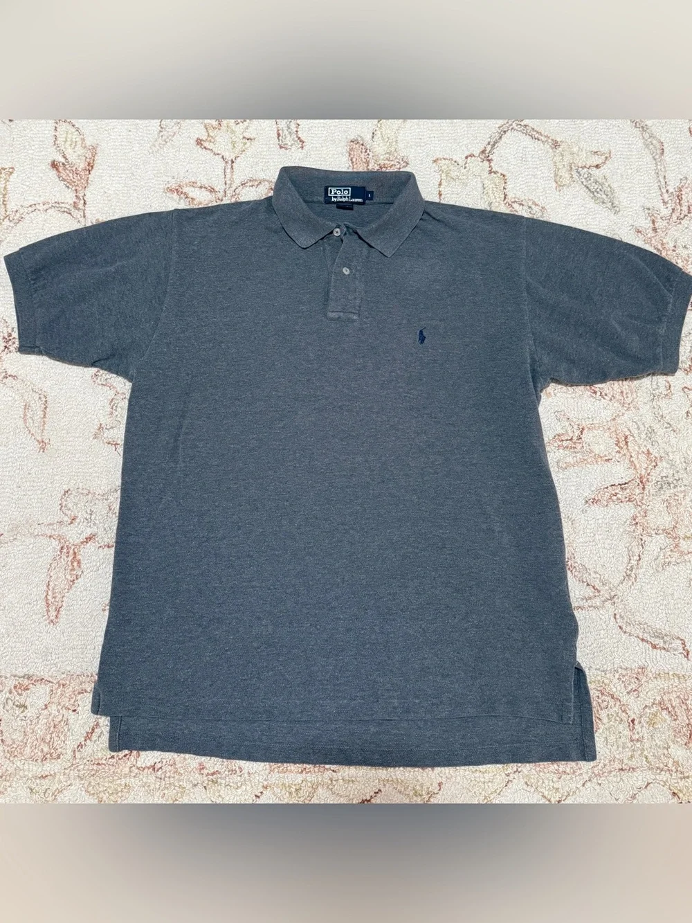 Vintage Mens Ralph Lauren Polo Shirt l Charcoal Grey l L